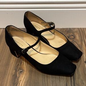 Liz Claiborne Black Mary Jane square toe low heels 7.5